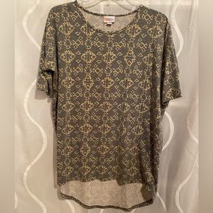 Lularoe Gray & Tan Blouse, XS